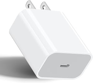 USB C Charger Block, 20W Fast Charging Wall Charger Block USB-C Power Adapter for iPhone 17/16/15/14/13/12 Pro Max,for iPad Air/Galaxy/Pixel (White)
