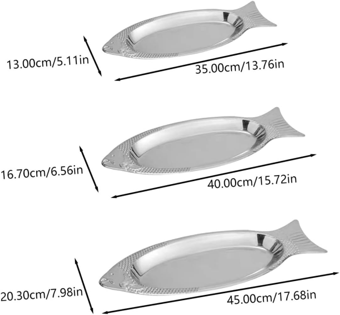 HEALLILY 3pcs Multi-function Steamed Fish Tray Dinner Vegetable Plate Boys and Girls Plates Non Toxic