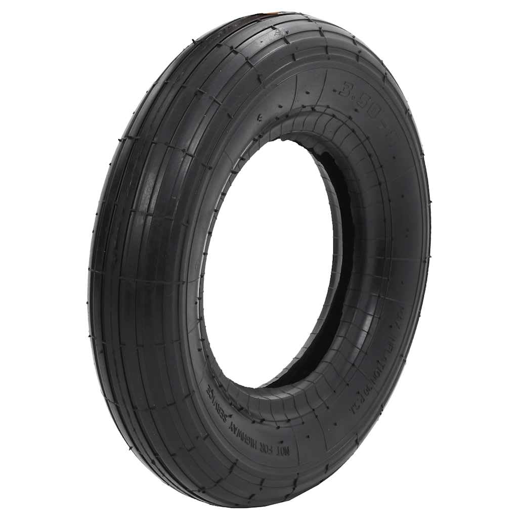 Juego de 4 neumáticos para carretilla y manguera 3.50-8 4PR de goma, 36 cm de diámetro exterior, carga de 120 kg, 2 neumáticos y 2 mangueras para carretilla, carretilla de transporte, cuidado