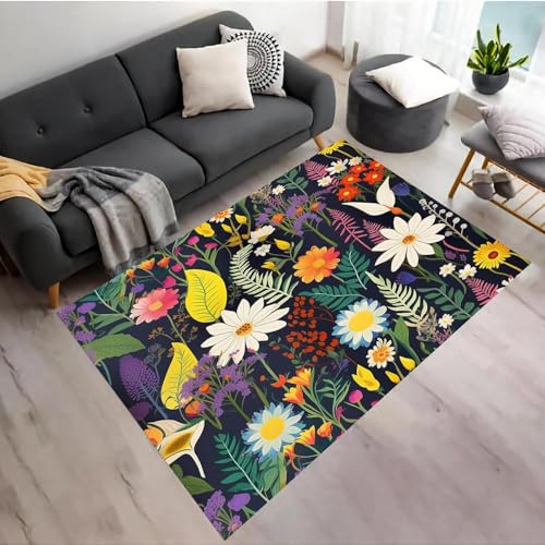 Tapis de bureau plante impression 3D grand format en polyester premium doux - 4