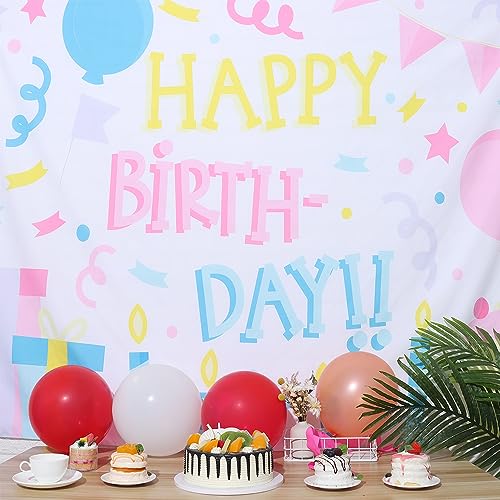 Banderines estéticos sin clavos para fondos de fiesta con globos multicolores 5