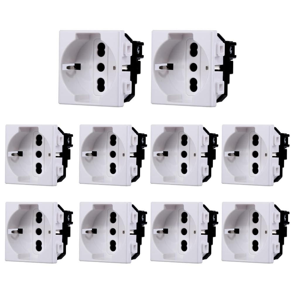 gloca Prise Schuko 2P+T 16A compatible plate (10)