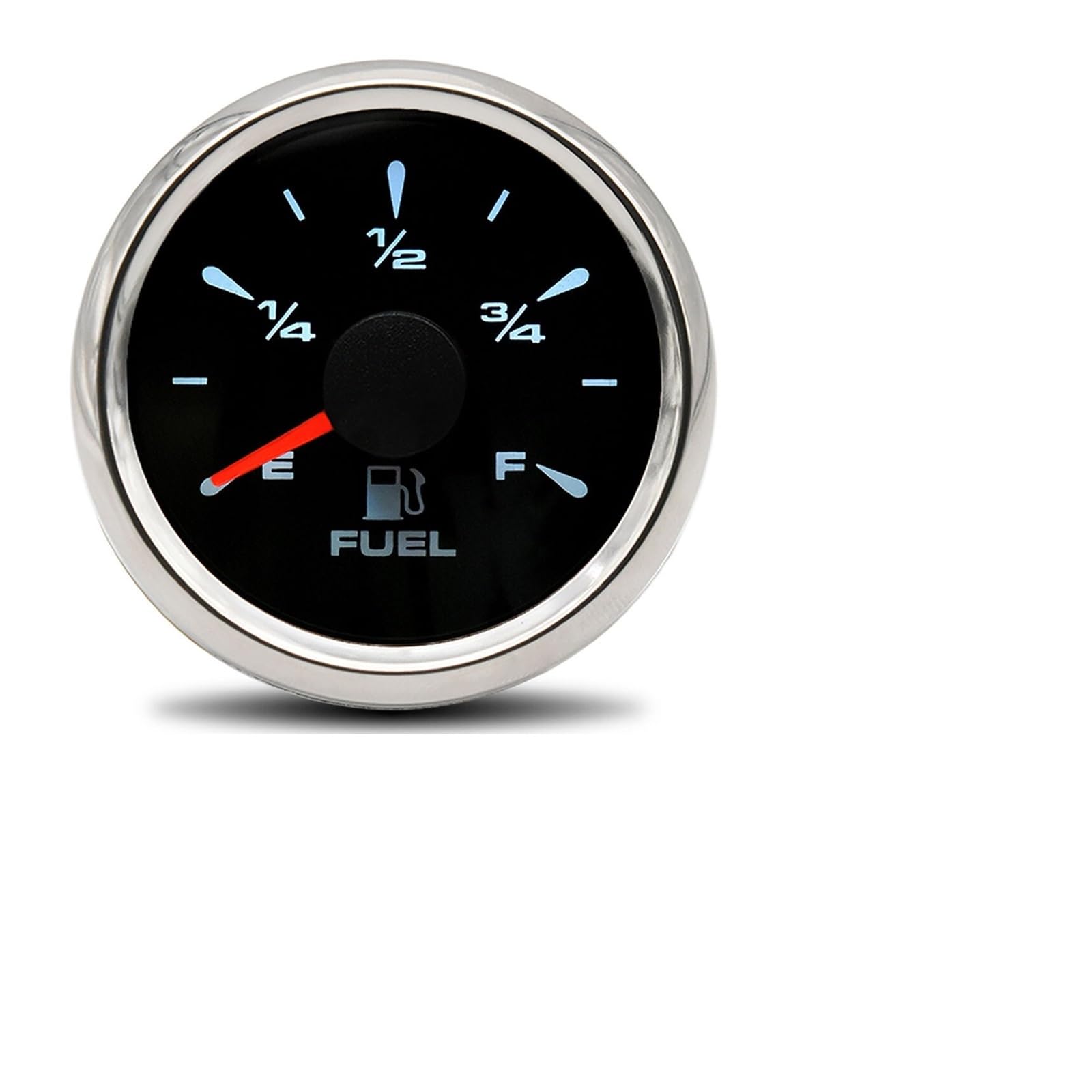 Indicador de Nivel de Combustible de 0-190 ohmios, 100-600 mm, retroiluminado en 8 Colores, Apto para Barco, Coche, camión (Negro y Plateado)