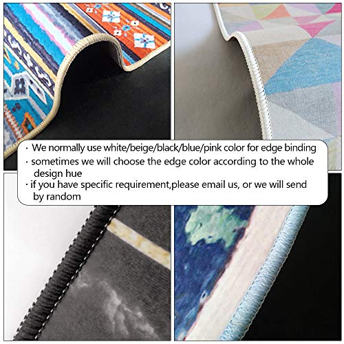 Retro Perzische stijl rood zwart geometrisch patroon etnische stijl woonkamer slaapkamer vloermat nachtkastje tapijt - Afbeelding 5