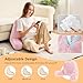 Sasttie Reading Pillow, Velvet Back Pillow for Bed Sitting Up, Adult Back-Rest Support Cushion with Arms for Sit Up on Couch, Sofa, and Floor, Dorm Essentials, Reading Accessories, Pink