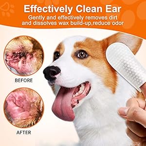 100pcs dog ear wipes finger dog ear cleaner wipes for dogs and cats pet ear wipes soft  easy otic cleaning pads remove wax dirt  stop smelly itchy non irritating   cucciolini doodles