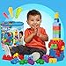 Mega Bloks First Builders Big Building Bag with Big Building Blocks, Building Toys for Toddlers (80 Pieces) - Blue Bag