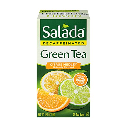 Salada Decaffeinated Citrus Medley Green Tea, 120 Individually Wrapped Tea Bags (Pack of 6)