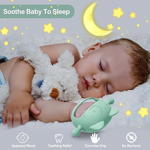 Image of Baby Teether Toys,Silicone Teething Toys for Babies 0-6 Months,Never Drop Baby Chew Toys for Teething Relief, Teething Pacifiers,Baby Toys 0-6 Months,Ideal Gifts for Baby Shower（Cartoon Cat