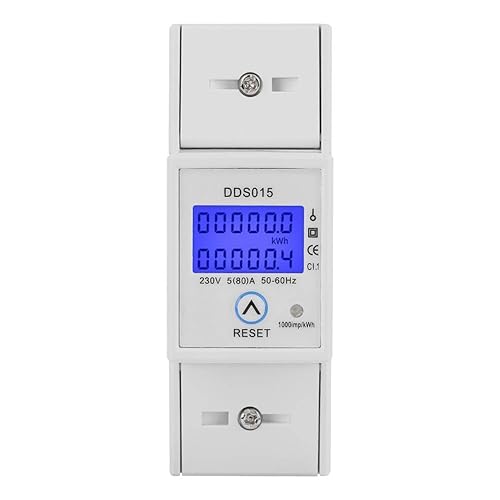 Single Phase KWh Power Meter 5-80A LCD Display Energy Monitor for Home Office Consumption Monitoring and Cost Saving