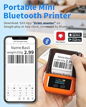 Phomemo M120 Label Maker,2 Inch Barcode Label Printer, Portable Bluetooth Barcode Printer for Retail,Home,Office,Small Business,Handled Wireless ...
