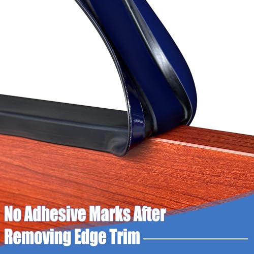 Image of Rubber Edge Trim, 1 Inch(25mm) Self Adhesive Peel and Stick Edge Guards, Flexible U Shaped Strip for Kitchen &Garbage Drawer Fronts, Cabinets, Desks and Shelfves, Black, 10Ft