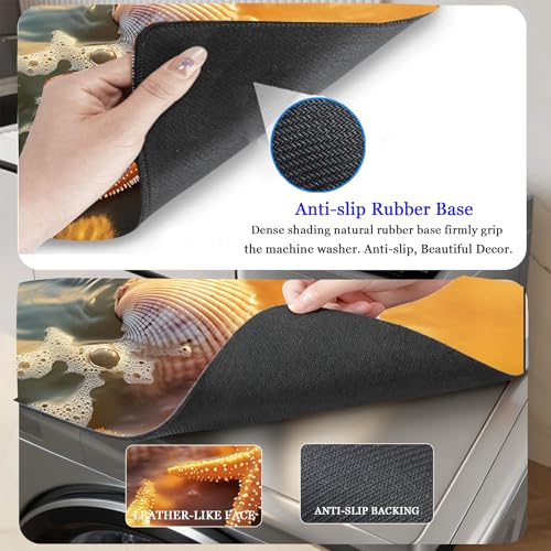 Image of Washer and Dryer Covers for the Top, Non-slip Dryer Top Protector Mat, Dust-proof Washing Machine Cover, 23.6 inch x 19.7 inch (Starfish, 23.6 inch x 19.7 inch)