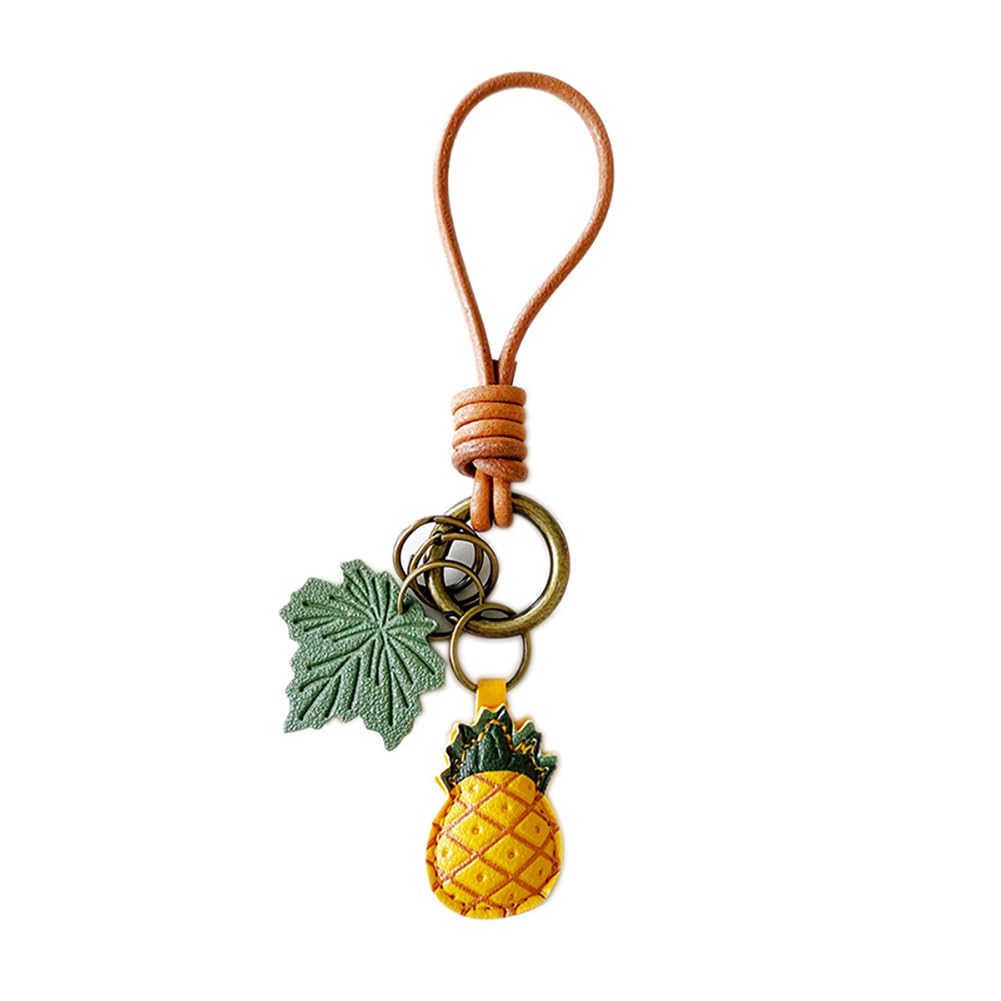 Vintashion women's novelty cute fruit leather keychain