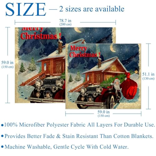 Couverture polaire en microfibre Père Noël pour soirée cocooning - 4
