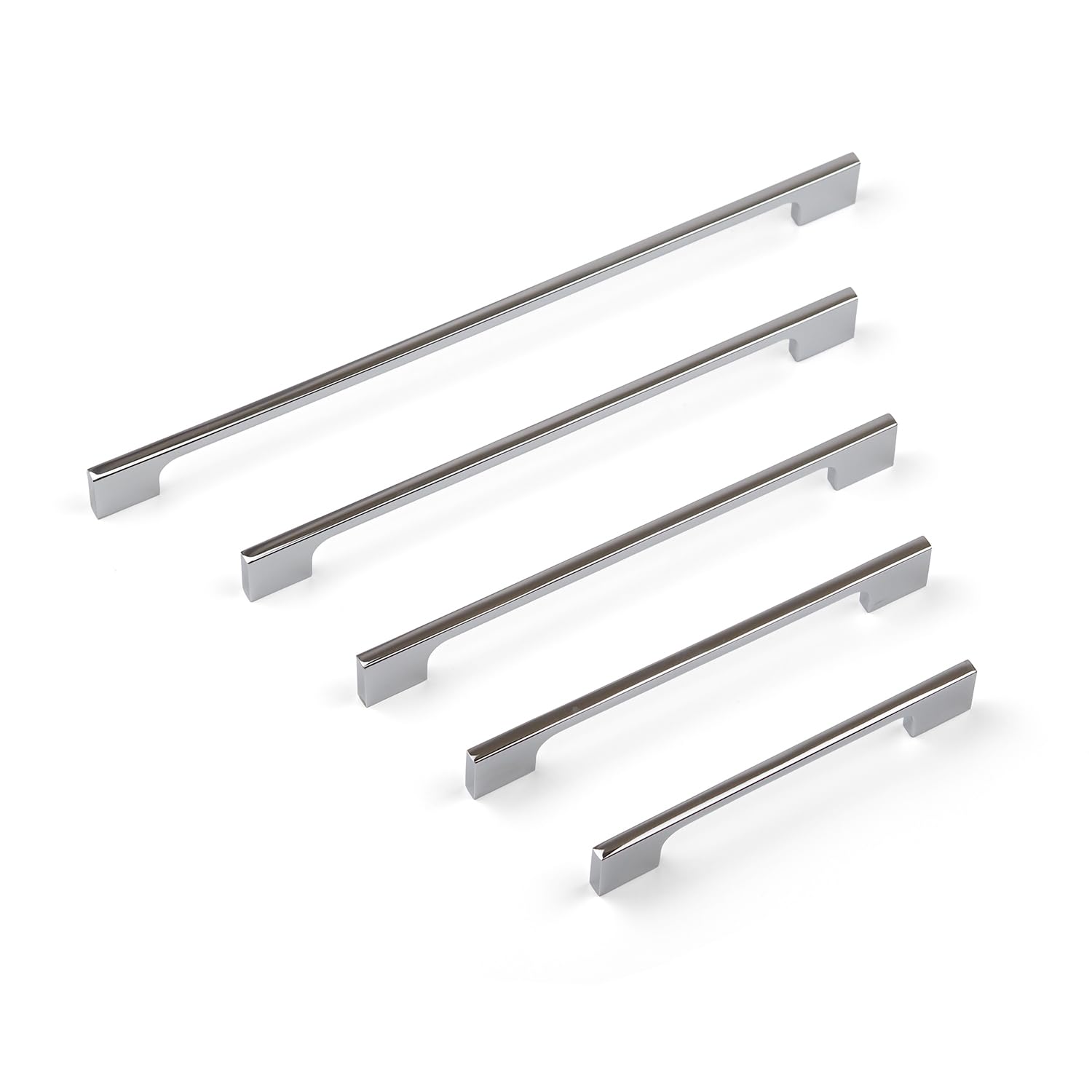 Handle & Home Polished Chrome Cabinet Handle 128Mm – Modern Slim Zinc Drawer Pull For Kitchen Cupboards, Wardrobes And Furniture Doors