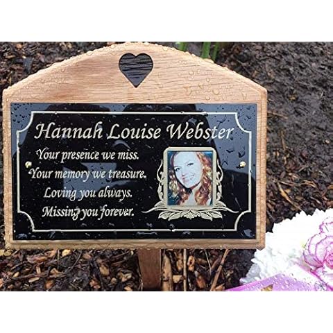 1st 4 Signs Oak wooden grave marker with personalised memorial plaque for burial ground. - To Purchase Click Customize Now Button Cover