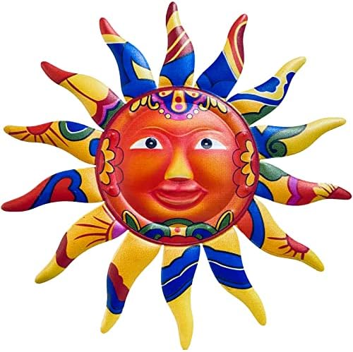 SANKUU Metal Sun Wall Art, 12.7 Inch Metal Sun Wall Art Decor Hanging for Indoor Outdoor Home Garden