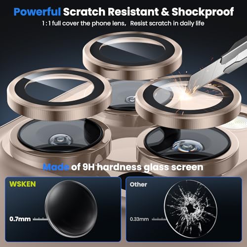 Image of Lensarmor Desert Titanium iPhone 16 Pro /Pro Max Camera Lens Protector - 9H Tempered Glass, Scratch Resistant, Flash Friendly, Premium Protection