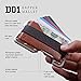 Dango Slim Minimalist Wallet for Men - RFID Blocking - Leather, Whiskey Brown/Satin Silver