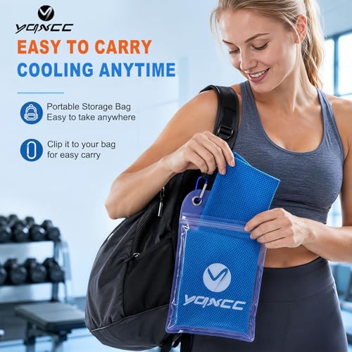 Image of YQXCC 4 Pack Cooling Towels (47 inchx12 inch), Ice Cool Towels for Neck & Face | Soft Breathable Microfiber, Instant Cooling Neck Wraps, Ideal for Yoga, Golf, Gym, Running, Camping & Hot Weather