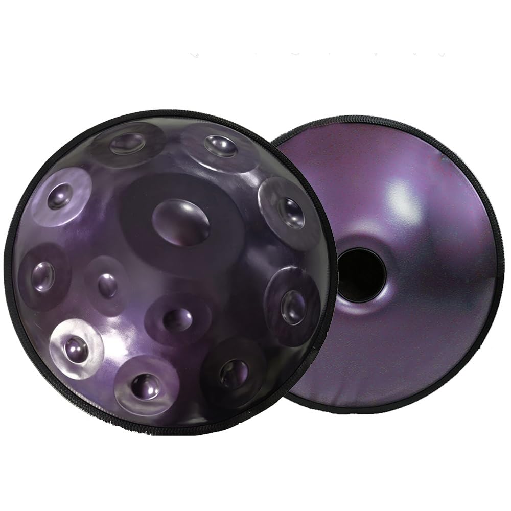 Minor 9 Notes 22 cale 432Hz/440Hz Stalowy bęben ręczny z miękkim futerałem Handpan Stojak młotki i szmatka Instrument muzyczny dla dorosłych Steel Pan (kolor