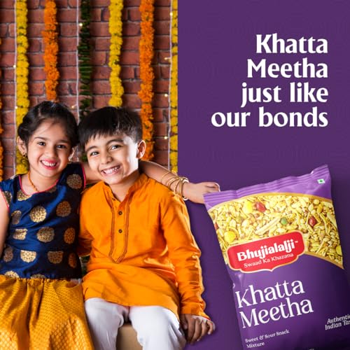 Image of Bhujialalji Khatta Meetha (Combo pack of 2) 2kg | Rajasthani Namkeen | indian Spices | Indian Tea Time Fresh & Mixture | Ready to eat