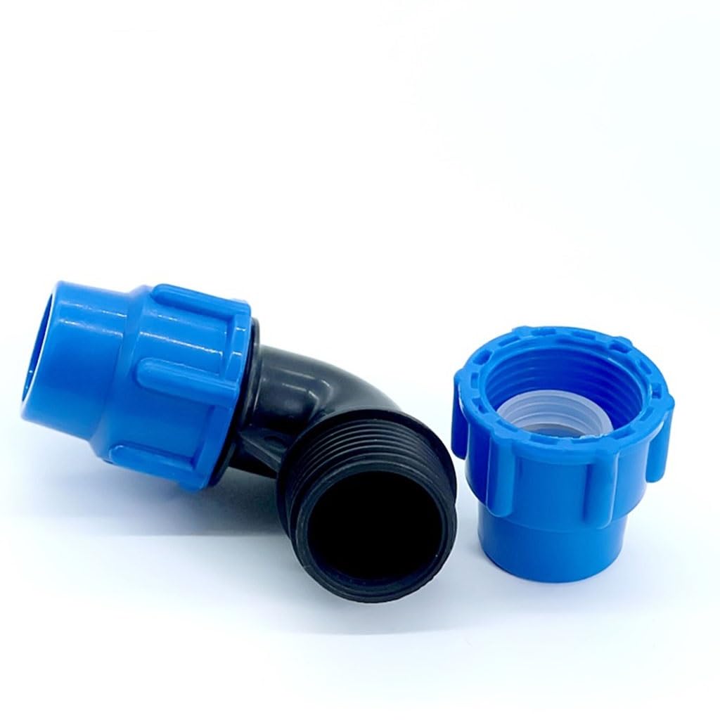 Raccordi for tubi in plastica riutilizzabili in PE - Connettore a gomito con giunto rapido for l'irrigazione 'acqua del rubinetto, 1 pz(Black,50mm)