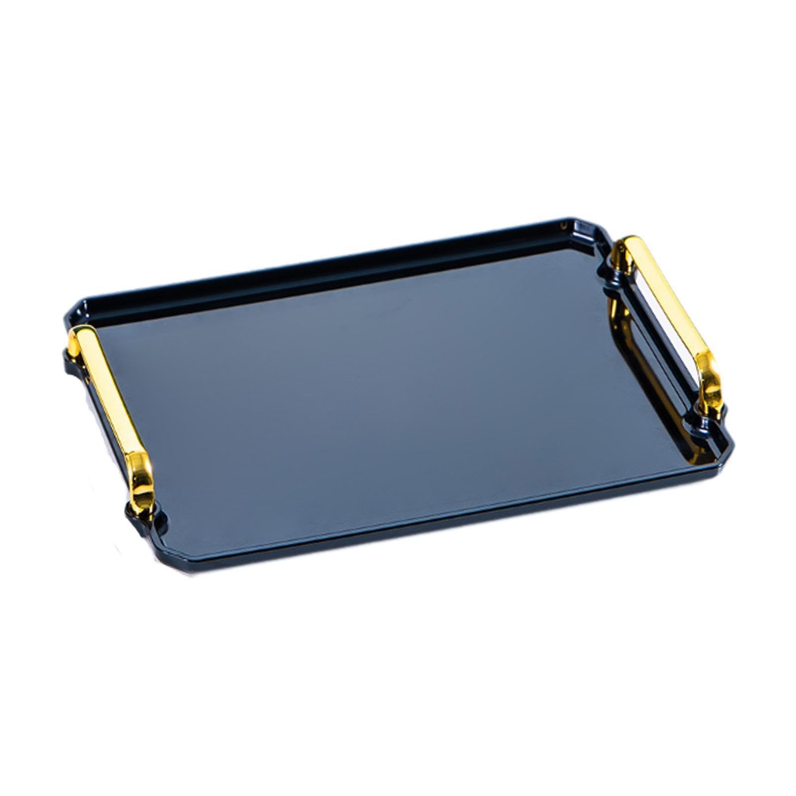 AMSLSIU Multi Cosmetic Tray Elegant Display Holder For Jewelry Coffee Cups And Bathroom Decor Items Also Can Store Kitchen Spice Jars Or Decoration Items On, black, M