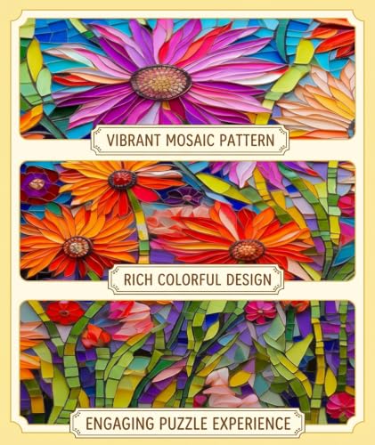 Image of Puzzle for Adults, Jigsaw Puzzle for Adults 1000 Pieces, Colourful Flower Design for Home Activities, Paper Quality Craftsmanship