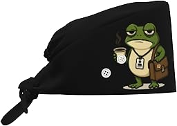 Working Cap, Scrub Cap with Buttons and Sweatband, Adjustable Tie Back Hat Breathable Headgear for Women/Men