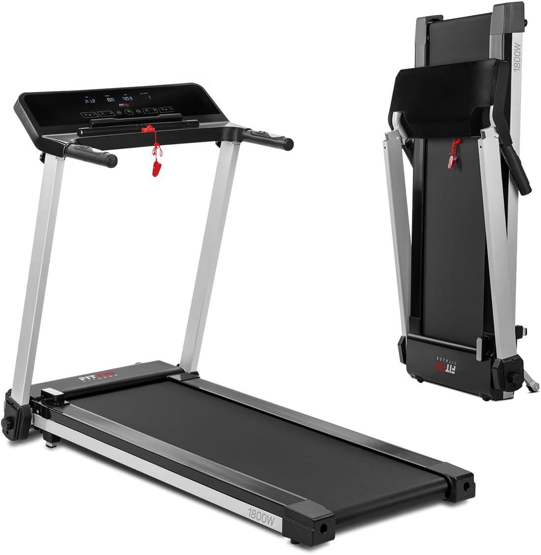 FITFIU Fitness MC-260 Treadmill unfolded and ready for use.