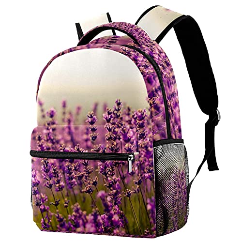 Sac à dos de voyage pour l'école et les sorties du week-end motif lavande stylé