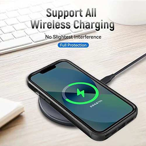 Tjs Compatible With Iphone 13 6.1 Inch Case, With Tempered Glass Screen Protector, Belt Clip Holster Heavy Duty Rugged Shockproof Full Body Protection Anti Scratch Matte Phone Case (Usa Flag) #TOP4