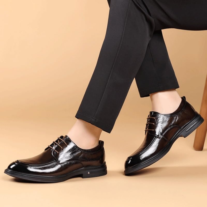 Men's Leather British Style Lace Up Wing Tip Dress Shoes Comfortable Non-Slip Low Top Business Work Shoes4