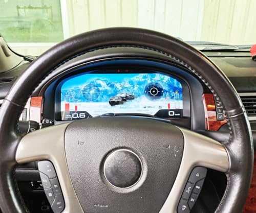 15.1 Inch Car Digital Cluster Gauge Replacement for GMC Yukon/Chevrolet Tahoe Silverado 2007-2012 Liquid Crystal Instrument Panel Automotive Dashboard Speedometer Screen Virtual Cockpit Head Unit