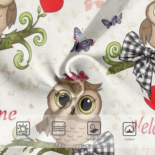 Cute Cartoon Owls Butterflies Beige Toddlers Underwear Floral 2t Cotton Cute Panties Girl Print Briefs Underpants3