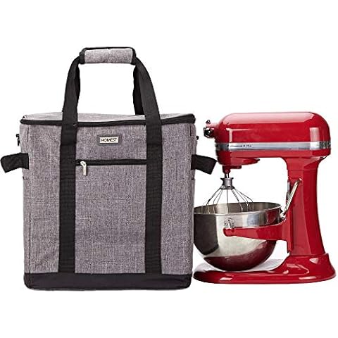 HOMEST Stand Mixer Dust Carry Bag with Pockets for KitchenAid Bowl Lift 5-8 Quart, Grey Cover