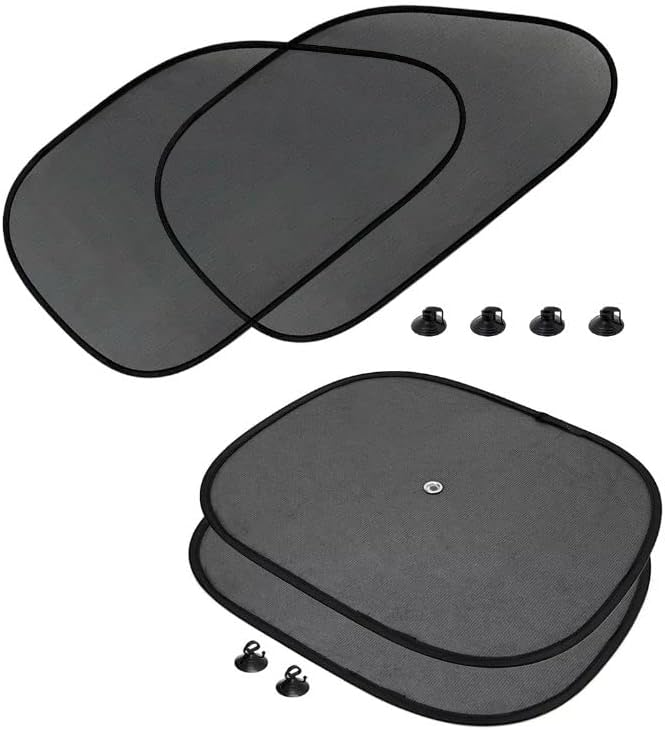 Miniatura 1 de Parasol para ventana de automóvil para bebé, paquete de 4 parasoles automotrices para ventanas laterales, bloqueador y protector UV, fácil