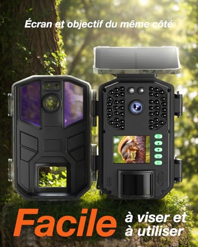 iZEEKER Solaire WiFi Caméra de Chasse, 4K 64MP Bluetooth Caméra de Chasse avec Vision Nocturne, 0,1s Temps de Déclenchement Activé par Mouvement, 5200mAh Batterie – vue 6