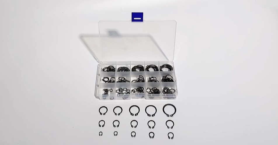 Lot De 300 Circlips E-clips, Assortiment D'anneaux De Retenue Externes, Clips En C, Rondelles à Boucle Fendue, 2mm-32mm