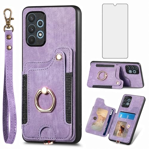 Coque portefeuille Galaxy A32 5G violette pour vos déplacements