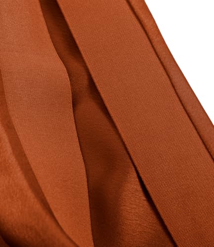 Image of Amy Babe Womens Satin Silk High Waist Slit Midi Skirt Long Skirts for Women | Elastic Waistband, Side Split, Midi Length, Below the Knee, Silky Fabric, Elegant, Fall Winter Outfits