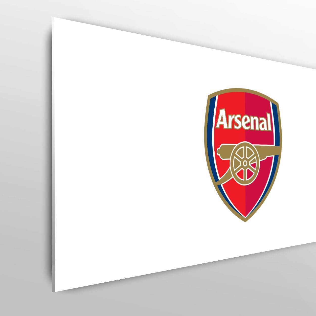 Arsenal FC Adjustable Single Headboard 100 x 75 cm Colour Crest on White Official Merchandise