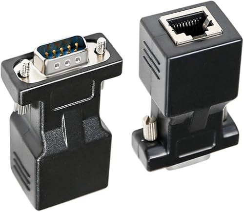 Miniatura 7 de DTECH Adaptador serie DB9 a RJ45 RS232 macho a RJ-45 Convertidor Ethernet hembra compatible con dispositivos estándar RS-232 de 9 pines