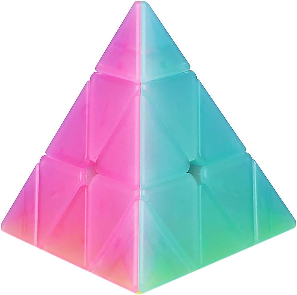 Jelly Windmill Speed Cube Pyramid Speed Cube Triangle Speed Cube 3x3x3 Stickerless Vivid Color Magic Cube Sturdy and Smooth Cube Puzzle Toys (Pyramid Speed Cube)