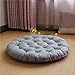 ZXCC Espesan Algodón Lino Asiento Cojín De Silla, De Color Cojín De Suelo Redondo Cojines Oficina Patio Comedor Tatami Almohadilla Almohada Esteras para Exterior Coche Niños-Gris 55x55cm(22x22inch)