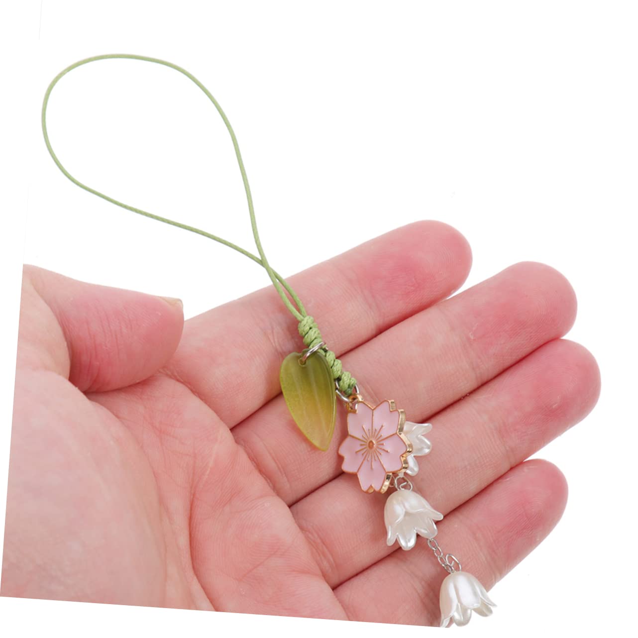 Artibetter colgante de pulsera de teléfono móvil brazalete pulseira adorno colgante de teléfono colgante de bolsa de flores bolsillos decoración cadena para colgar telefono Metal