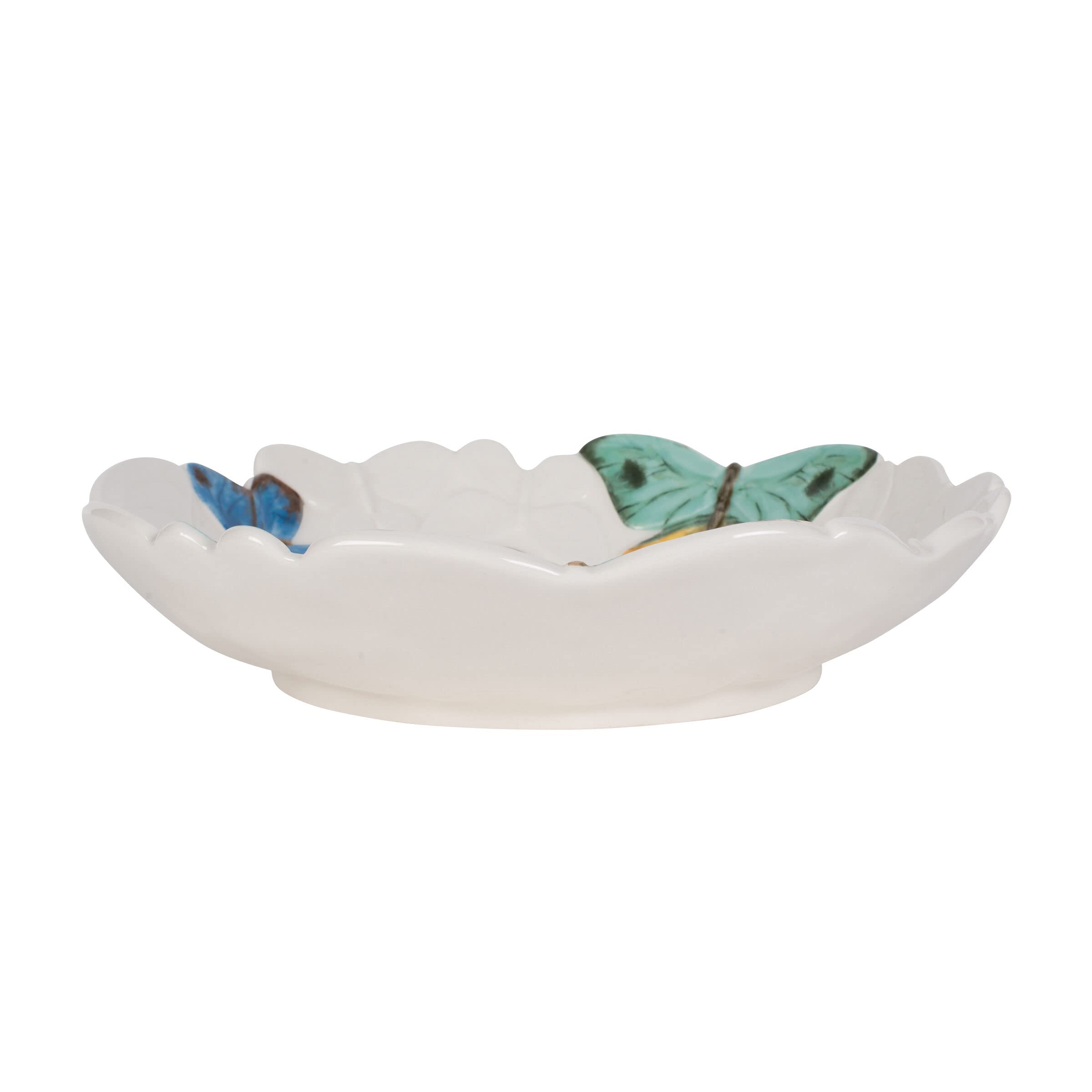 Fitz & Floyd Butterfly Fields Dinner Pasta Bowl, 9.5 Inch, Multicolor