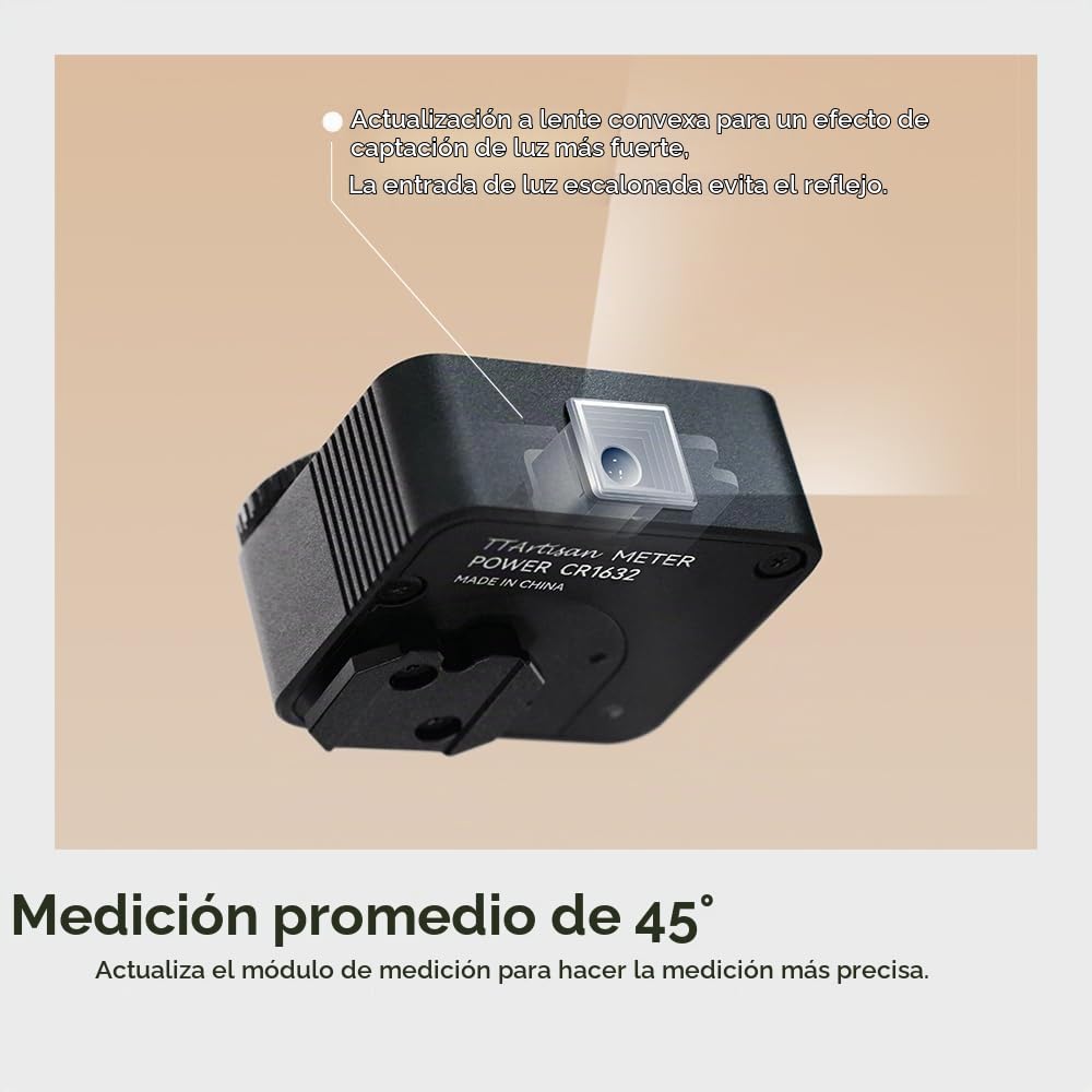 TTartisan Fotómetros Medidor de luz II, Herramienta de medición en Tiempo Real, Dos diales para Ajustar ISO, Apertura y Velocidad de obturación- Negro